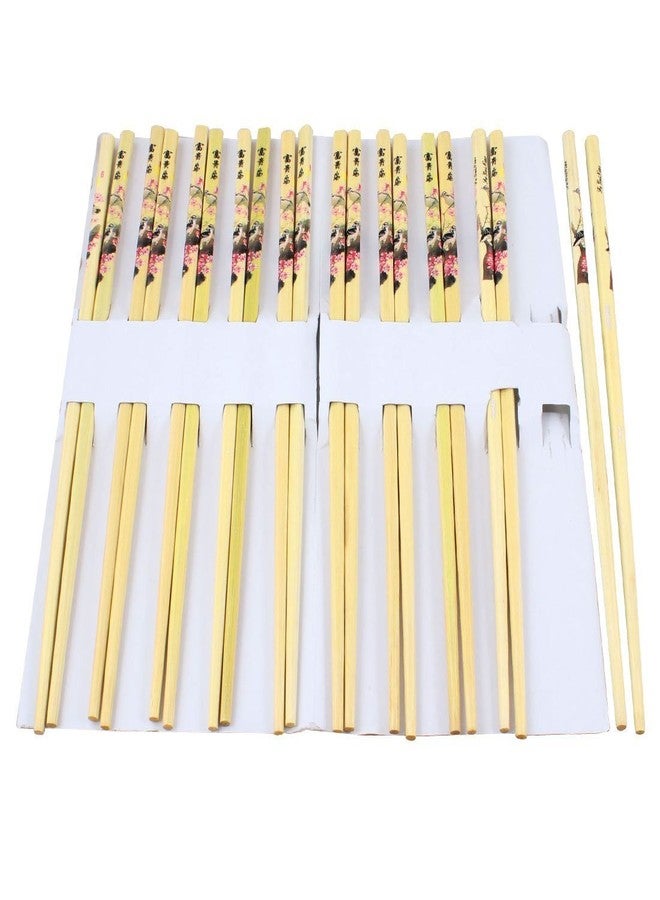 Perfect Pricee Designer Natural Round Bamboo Reusable Chopsticks, Size 9.5 Inch (Set of 10 Pairs) - Image 1